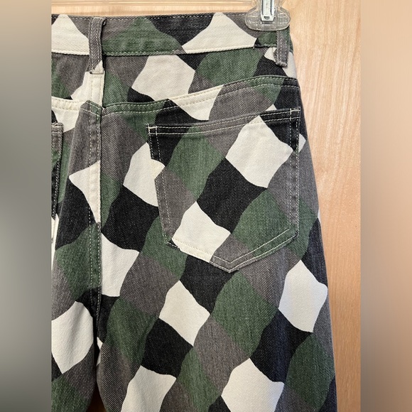NICOLI Green Checkered Midrise Pants - Picture 5 of 8